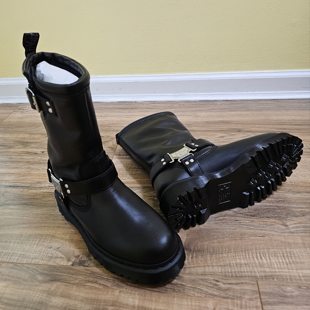 Dr. Martens ANISTONE HI LEATHER BIKER BOOTS - Picture 12 of 12